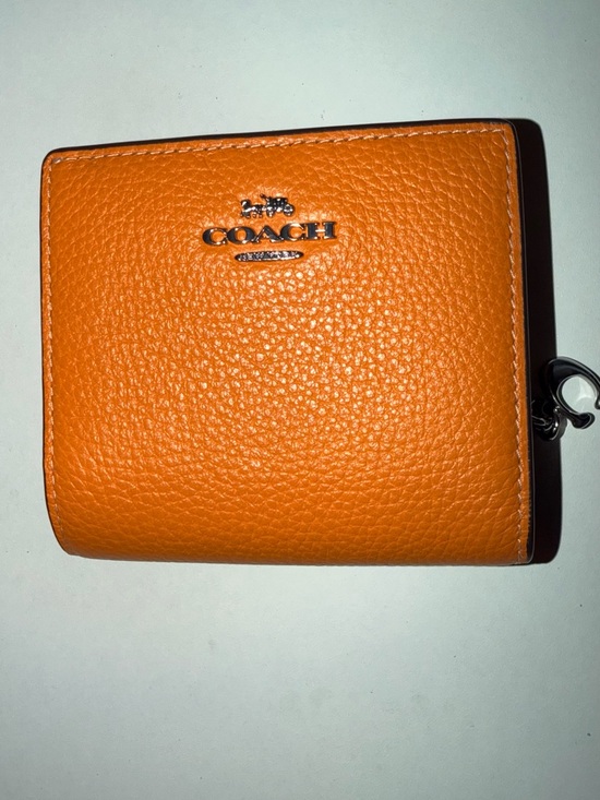 Coach Handbags - Coach Mandarin Orange Pebbled Leather Zip-Around Wallet